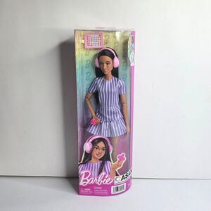 Barbie Fashionistas Doll 245 Autistic Barbie Purple Striped Dress - NEW